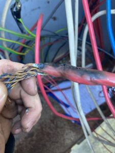 burnt electric wires